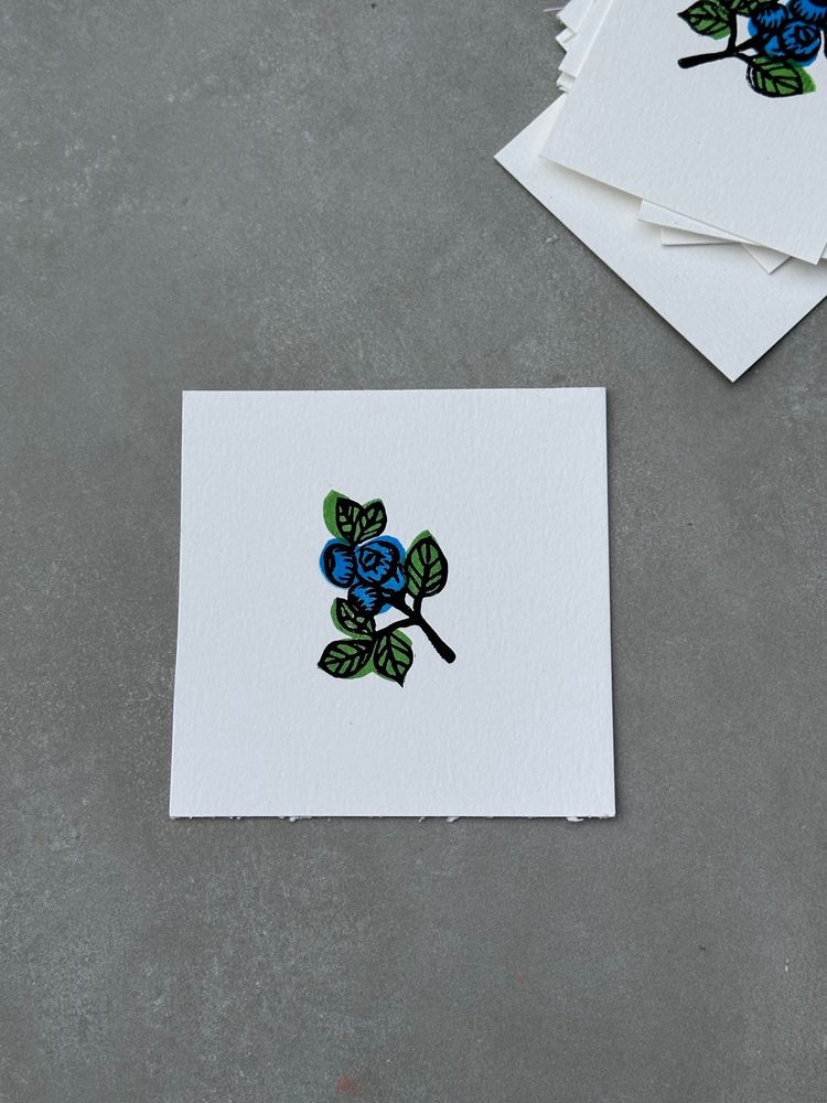 Blueberry Block Print